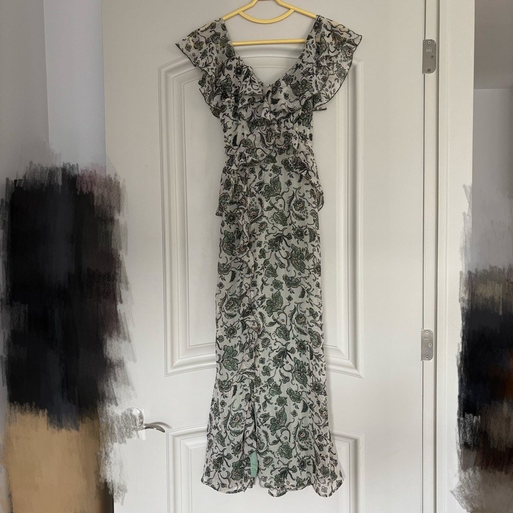 Zara Ruffled Printed Dress - Picture 2 of 5